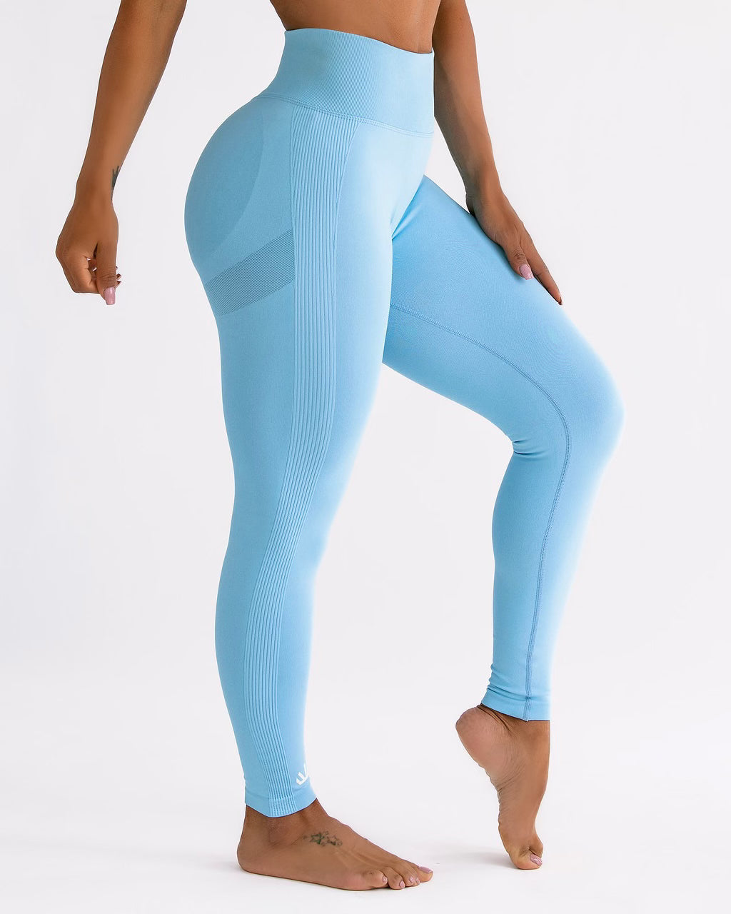 PAVOI Active Tulum Blue Workout Leggings for Women, High Performance  Seamless Scrunch Butt Lifting Leggings
